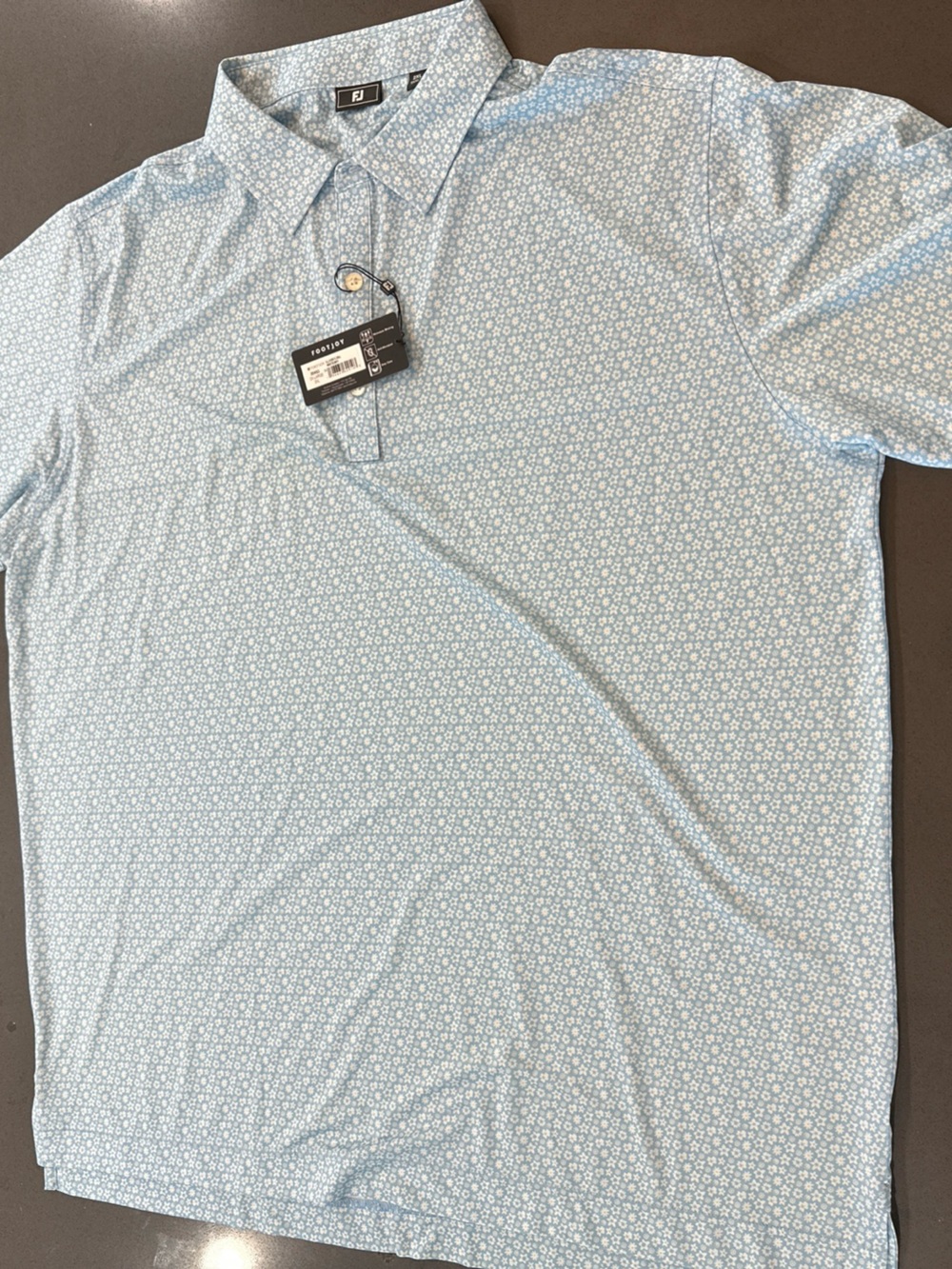 FootJoy Light Blue Floral Print Polo